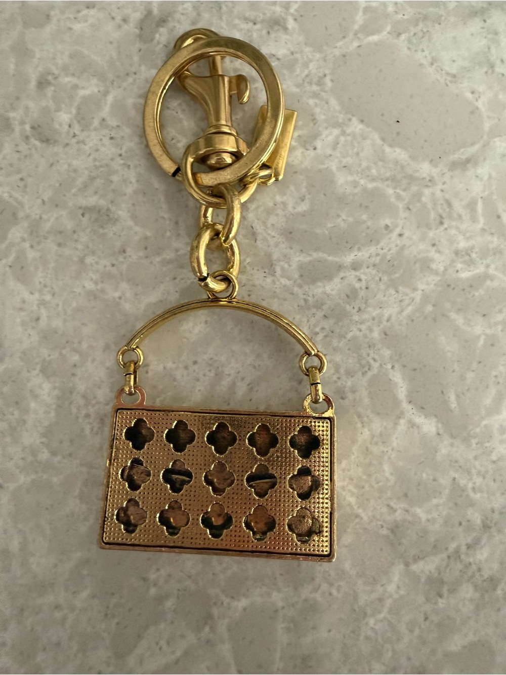 Gold Mini Purse Keychain Charm - Designer Style - Picture 3 of 3